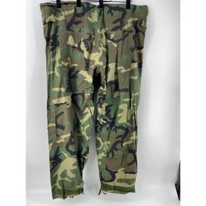 Vintage ORC Industries‎ Rain Pants Mens Large Woodland Camo Army Waterproof